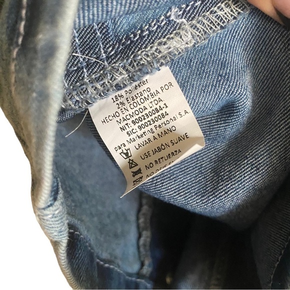 ATIPICAL Denim Country Western Concert Romper Jumper Mini Dress Size Large ECU - Picture 6 of 10